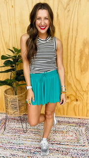 Catch Me If You Can Flowy Shorts- Green