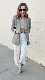 Executive Elegance Houndstooth & Plaid Blazer