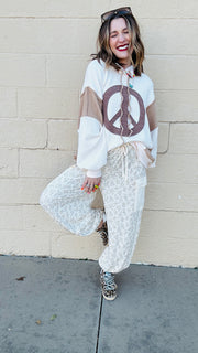 Peaceful and Pretty Waffle Knit Oversized Hoodie