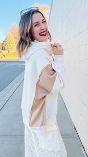 Peaceful and Pretty Waffle Knit Oversized Hoodie