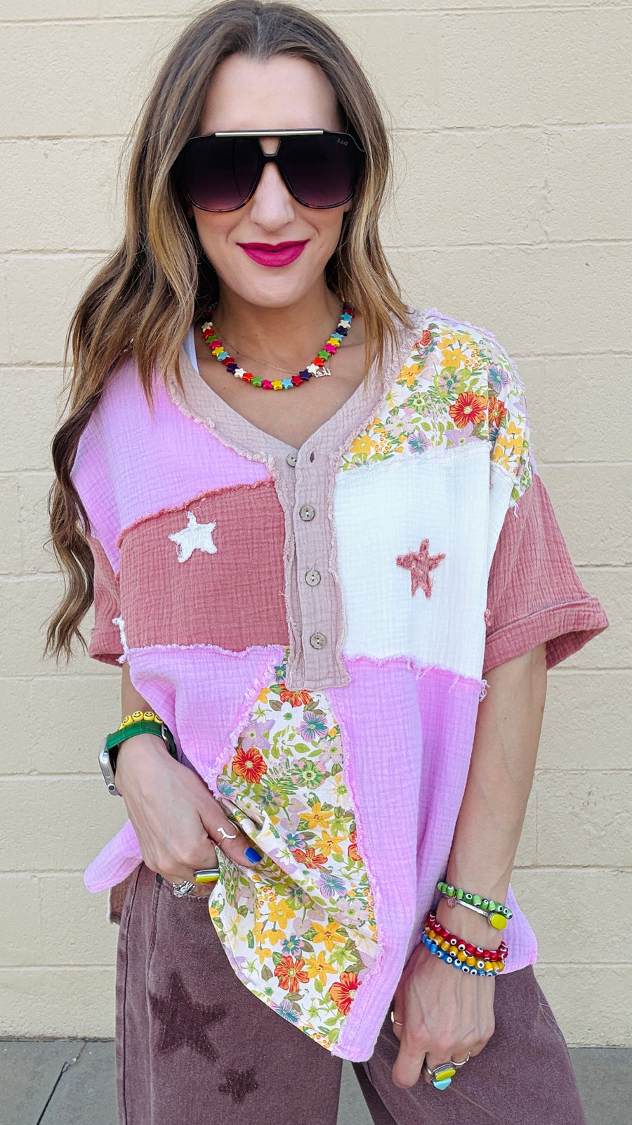 Starlit Bloom Gauze Top
