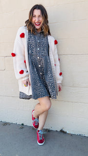 Chloe Leopard Print Denim Dress