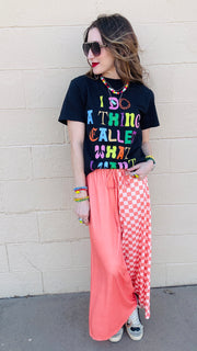 Checkmate Half & Half Pants- Salmon & Peach