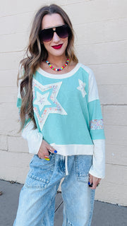 Stardust Bloom Contrast Top