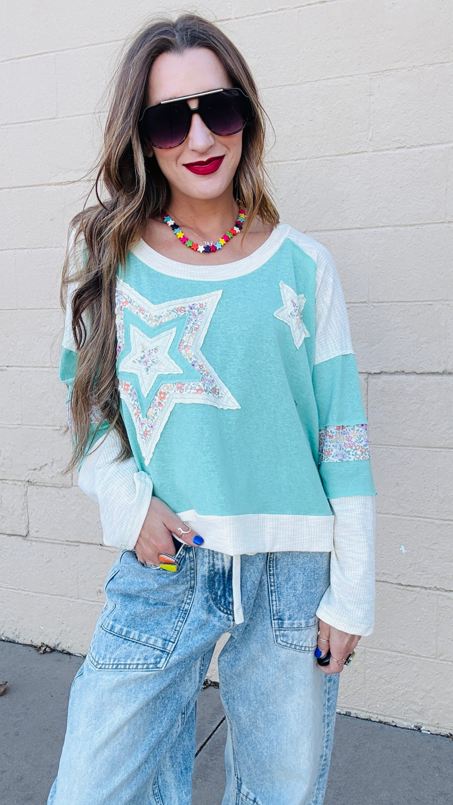 Stardust Bloom Contrast Top