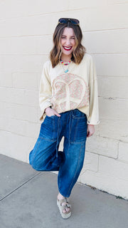 Boho Peace Patch Tee-Dijon