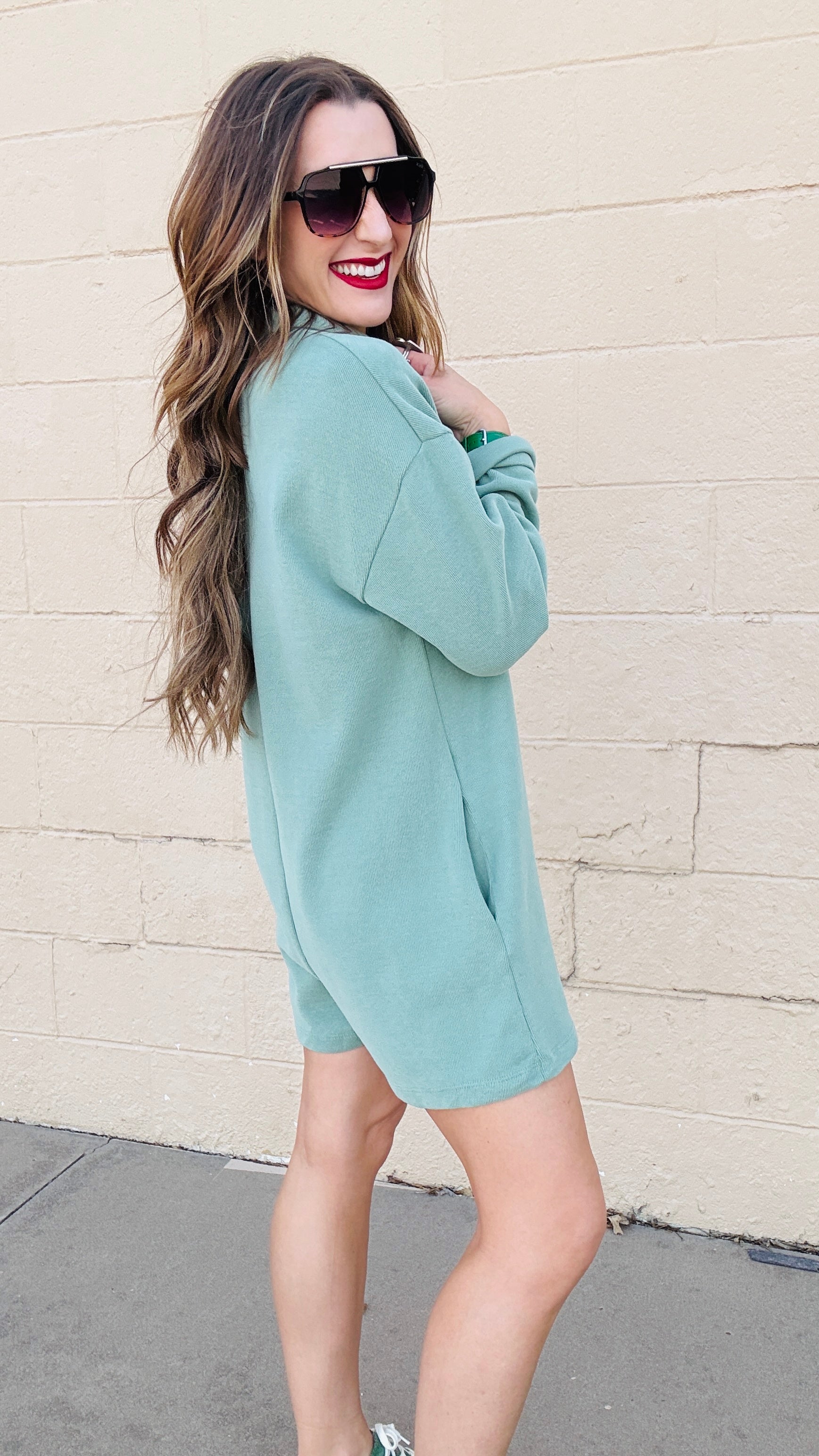 Pistachio Breeze Knit Romper