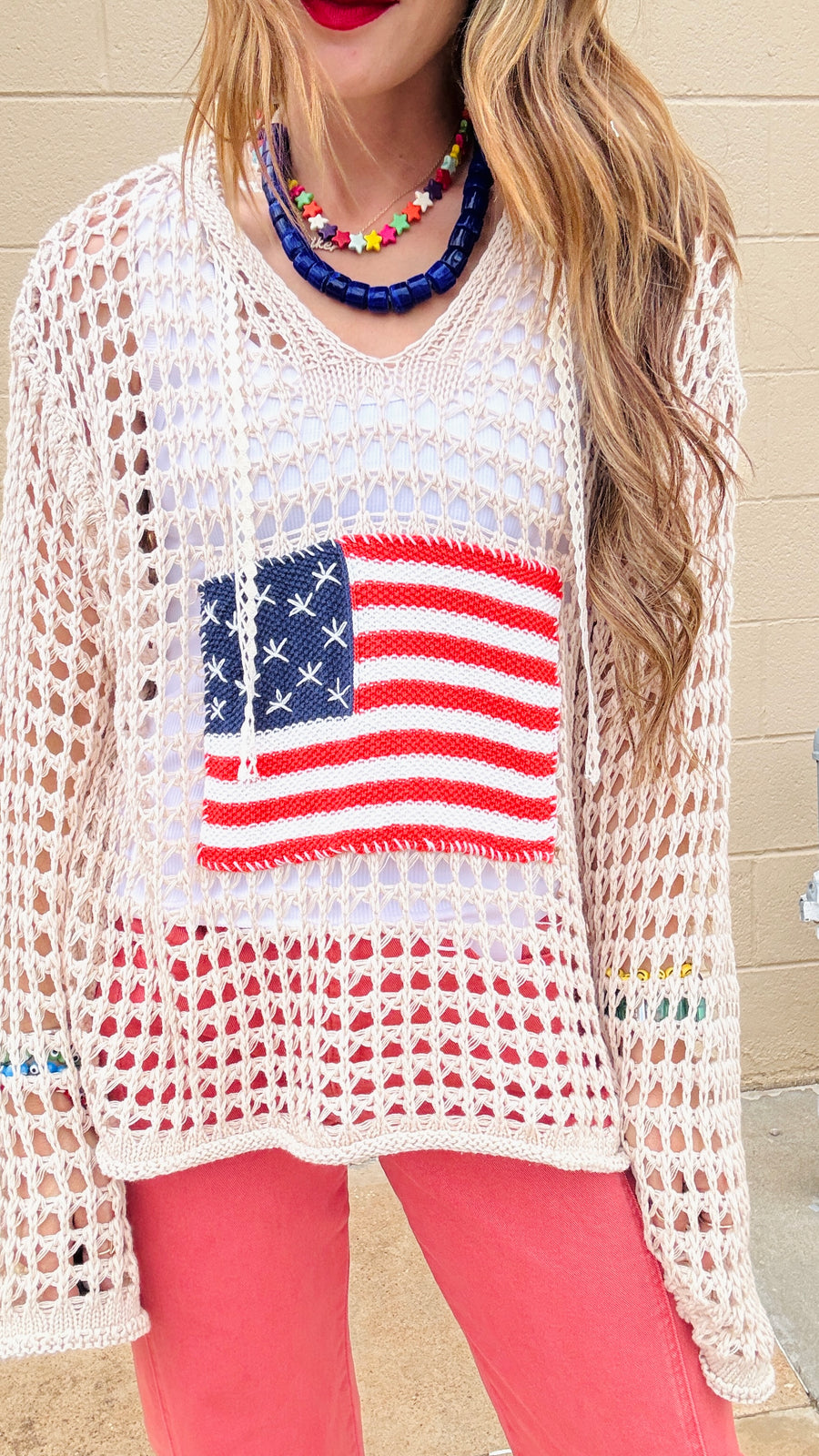 Stars & Stripes Crochet Hoodie
