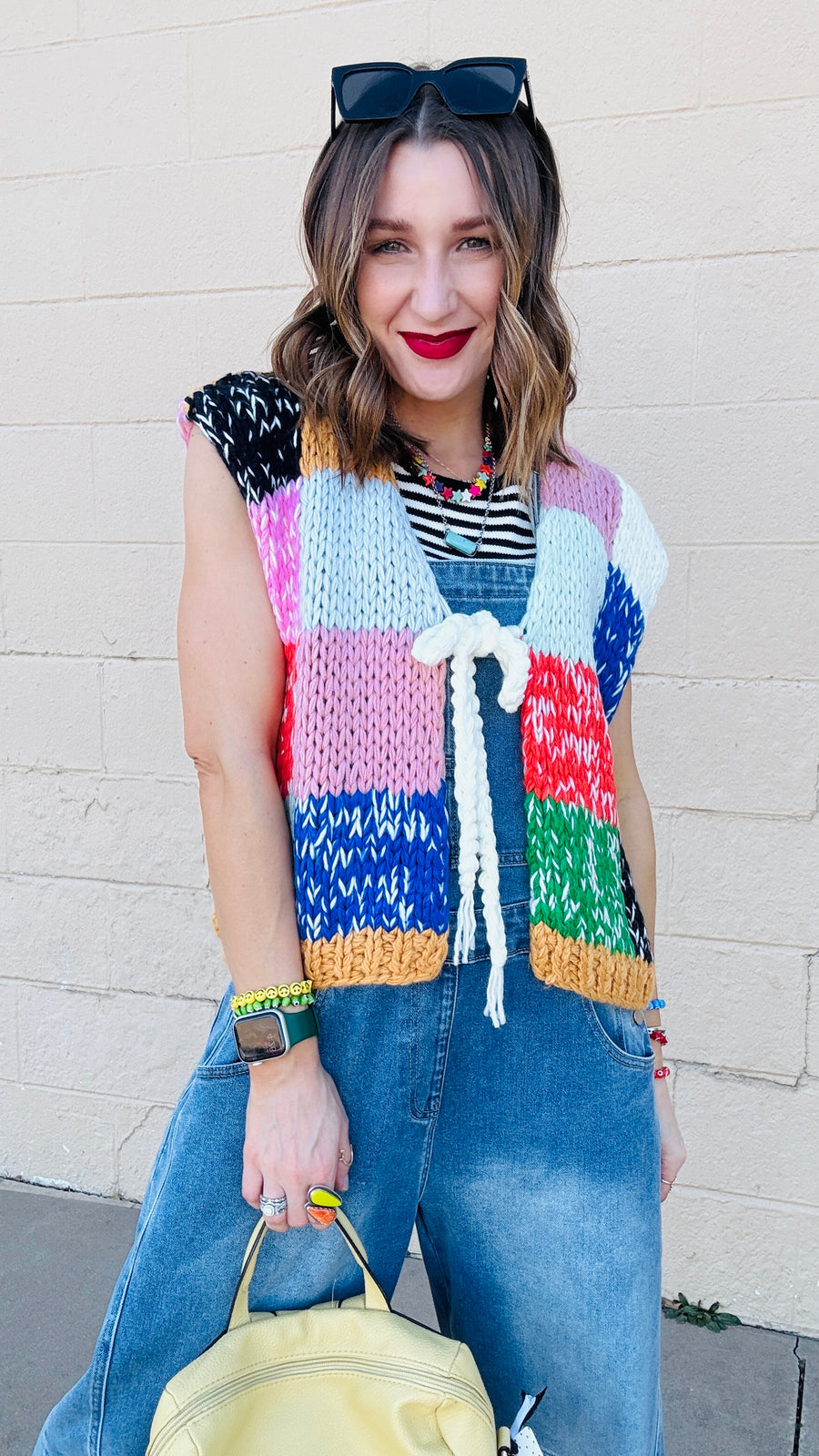 Prism Patchwork Tie-Front Vest