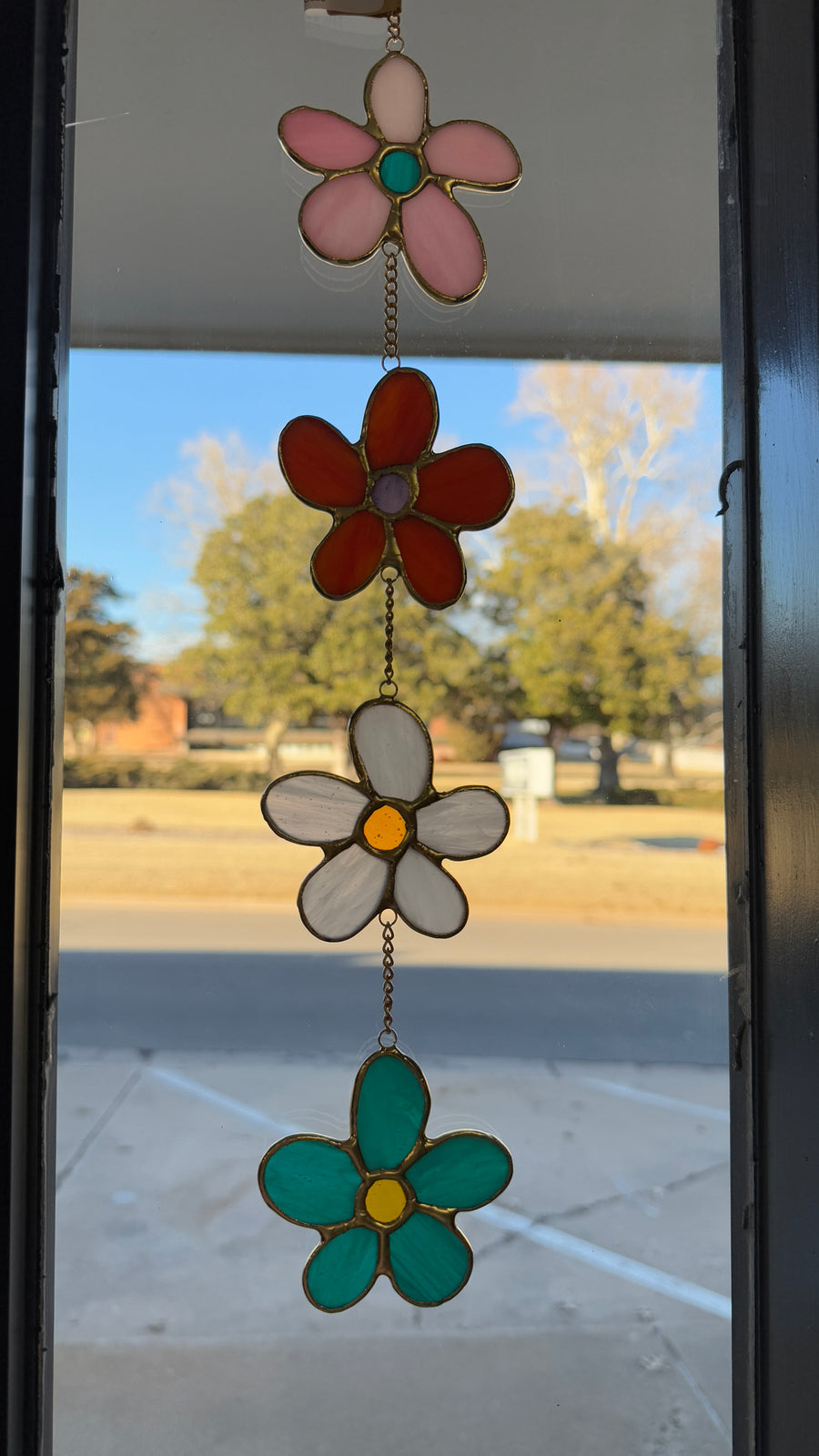 Dangling Daisies Stained Glass Mobile