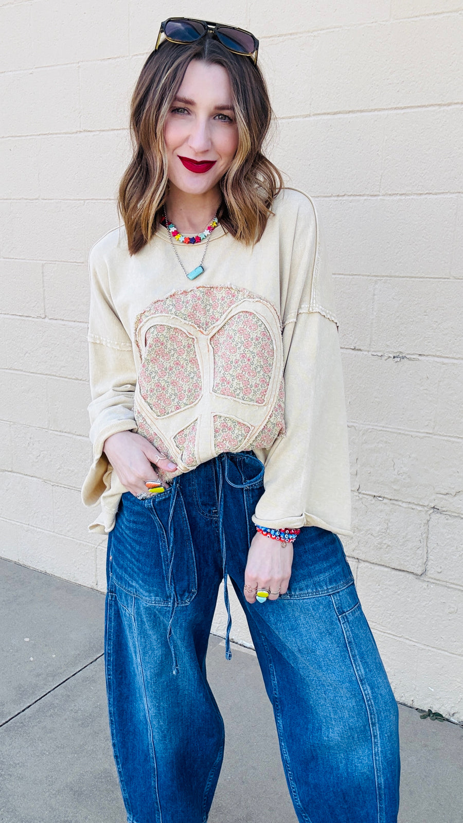 Boho Peace Patch Tee-Dijon