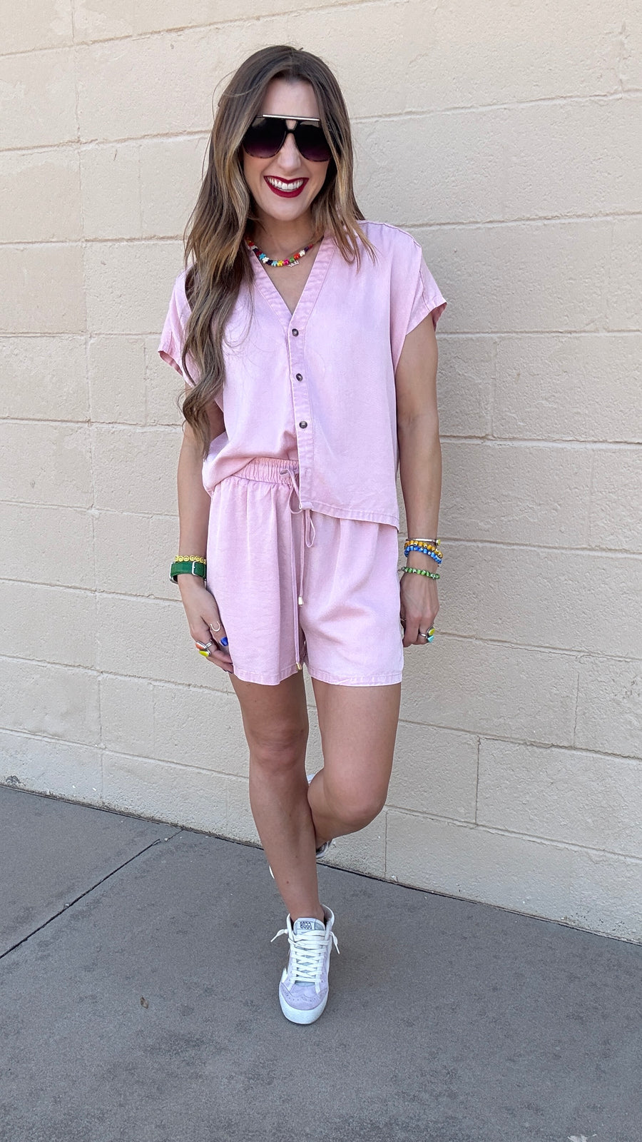 Sun Chaser Mineral Washed Set - Light Pink