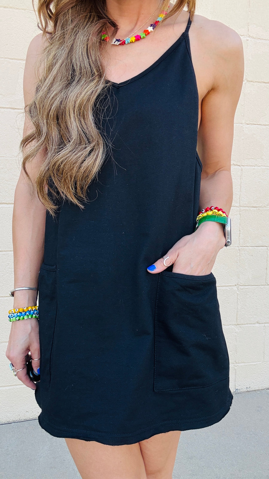 Effortless Charm Knit Romper Dress-Black