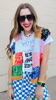 Prism Patchwork Tie-Front Vest