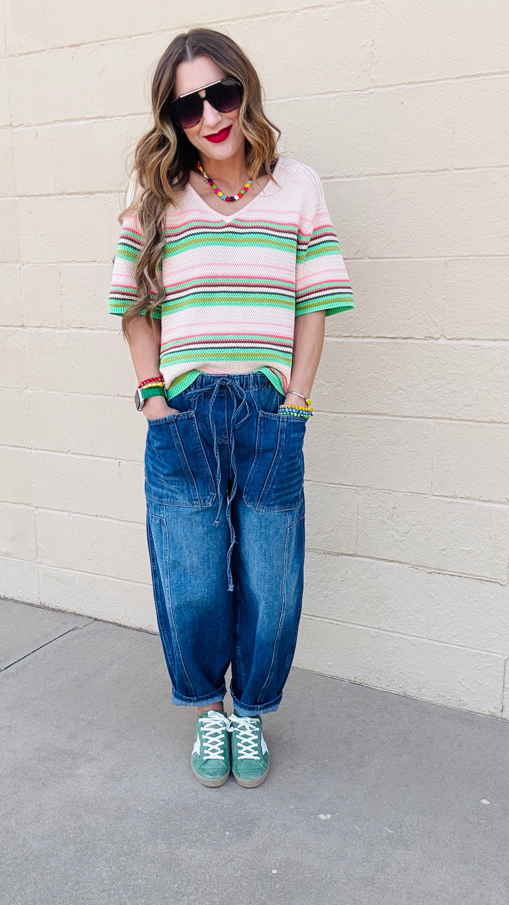 Sunset Citrus V-Neck Sweater