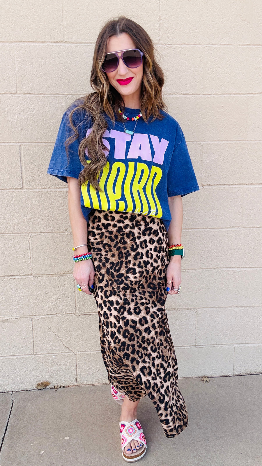 Stay Weird Acid Wash Tee