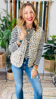 Watch My Spots Reversible Leopard Quilted Vest