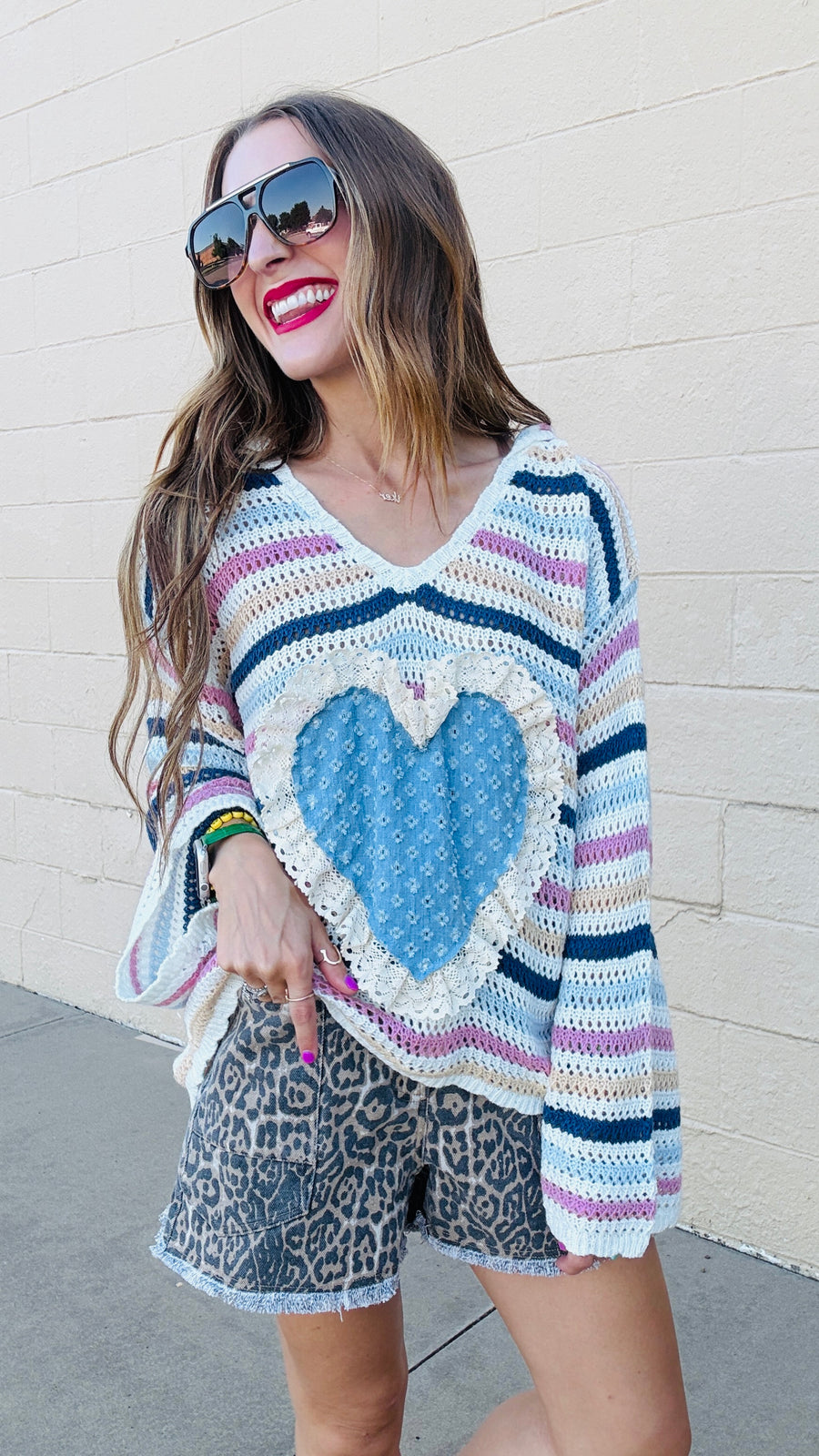 Sweetheart Stripes Hooded Sweater