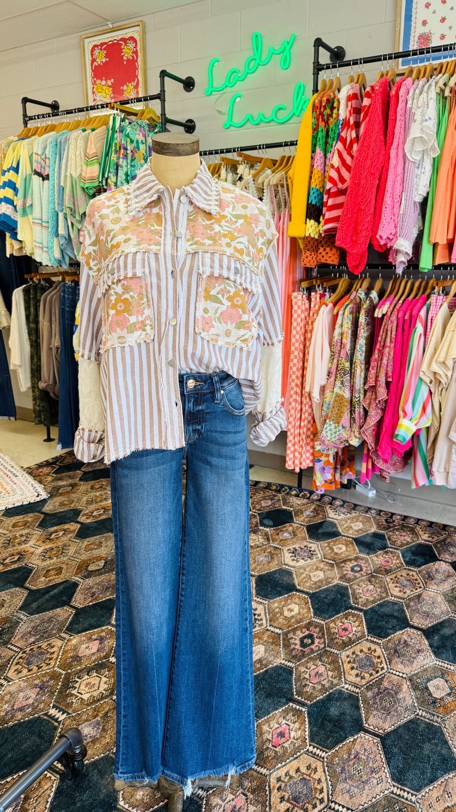 Savannah Bloom Striped Shirt