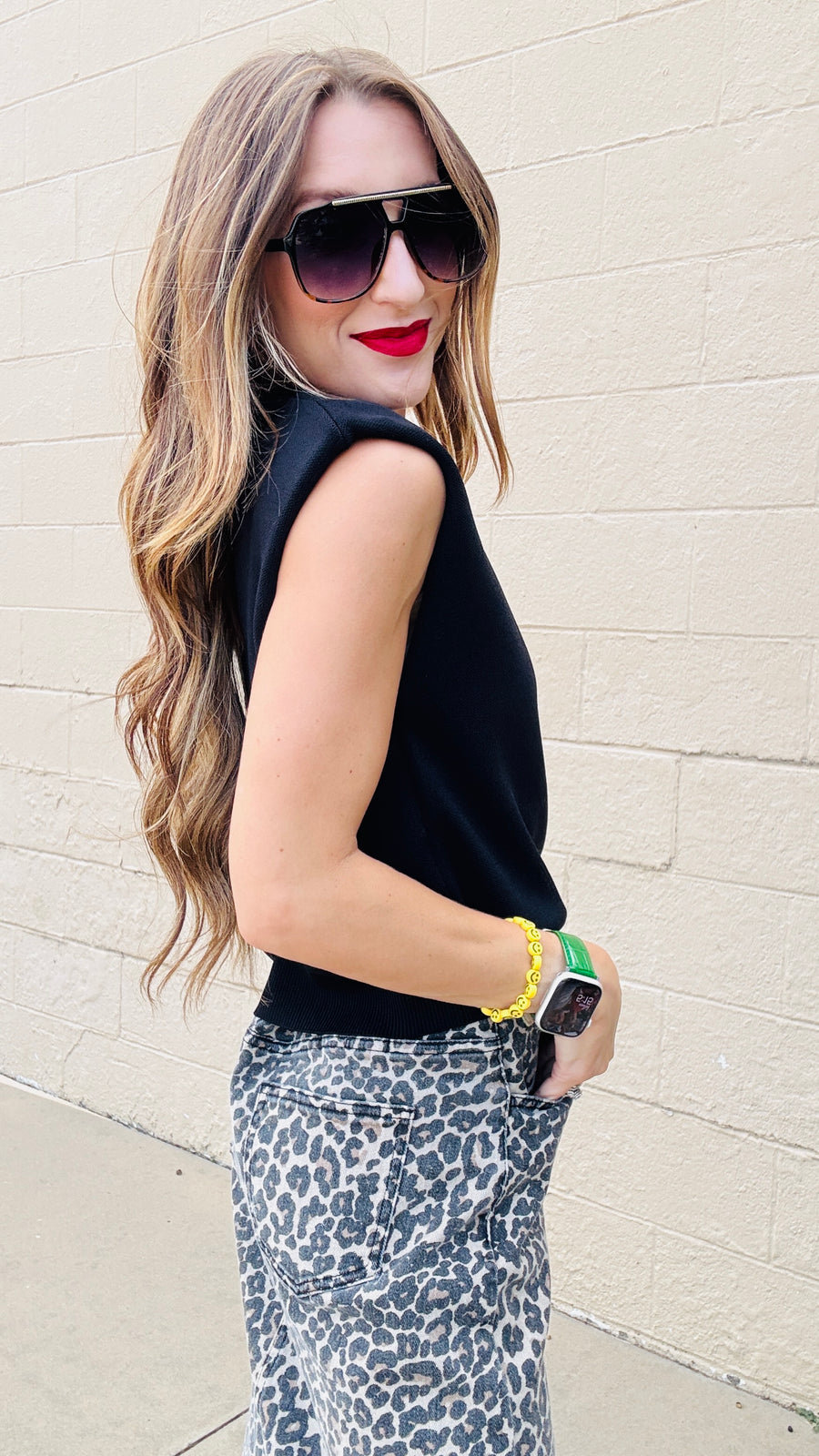 Classic Black Cap Sleeve Knit Top