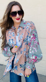 Heidi Antique Floral Print Blouse