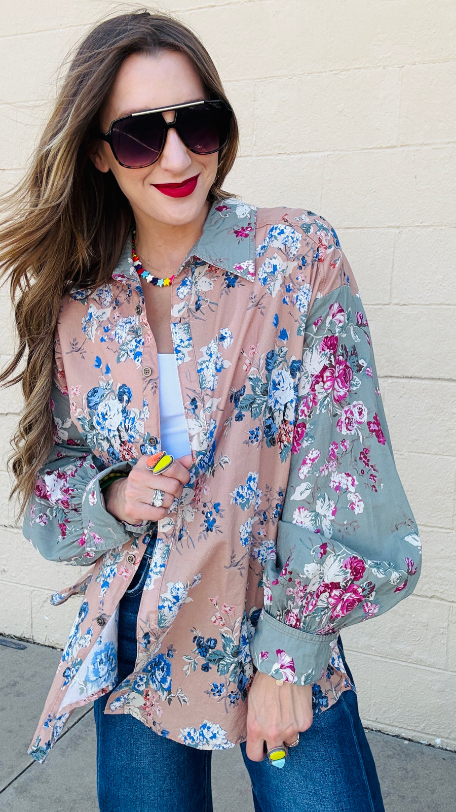 Heidi Antique Floral Print Blouse
