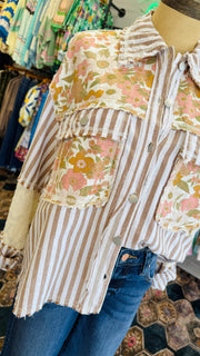 Savannah Bloom Striped Shirt
