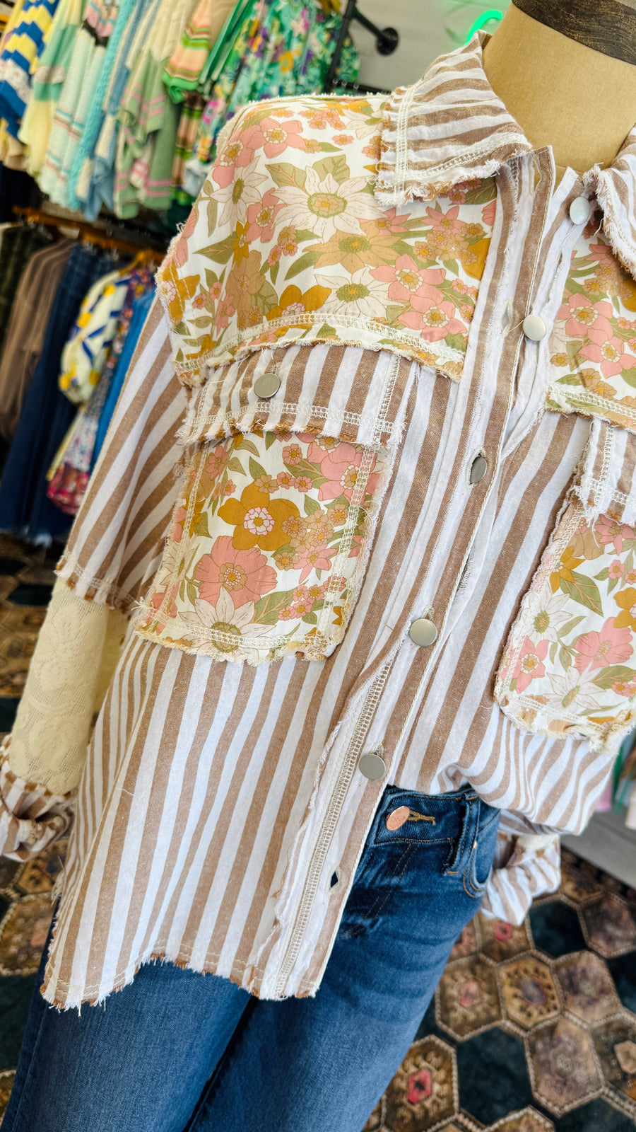 Savannah Bloom Striped Shirt