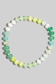 Gradient Green Stone Beaded Elastic Bracelet