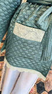 Azure Belle Quilted Smoking Jacket