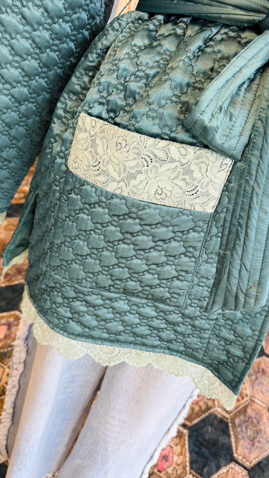 Azure Belle Quilted Smoking Jacket