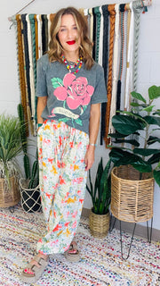 For The Love Of Florals Pleated Jogger