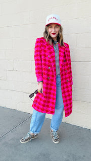 Pinkalicious Houndstooth Longline Jacket