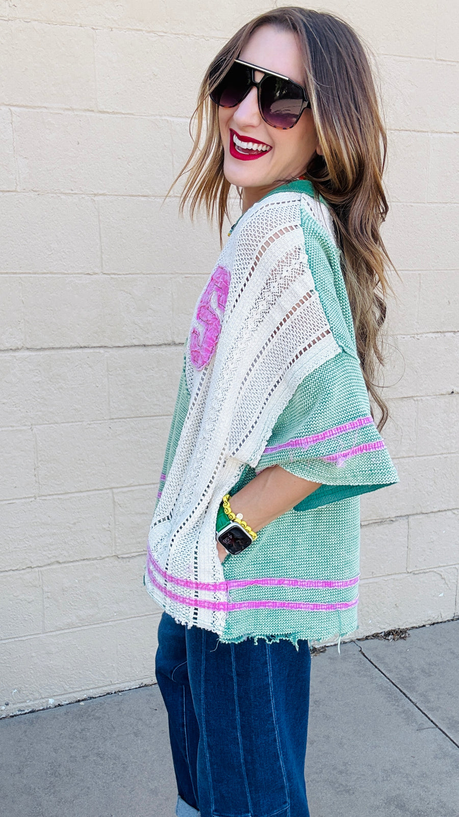 Vintage Varsity Lace Top