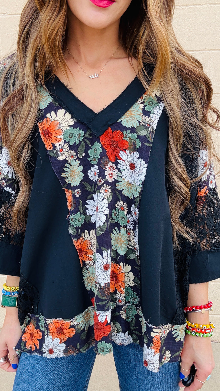 Noir Blossom Lace Top