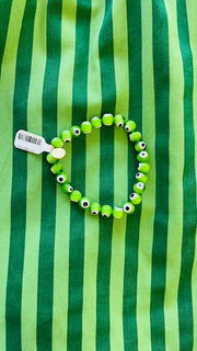 Going Places Agate Stone Evil Eye Beaded Bracelets - Lime or Orange