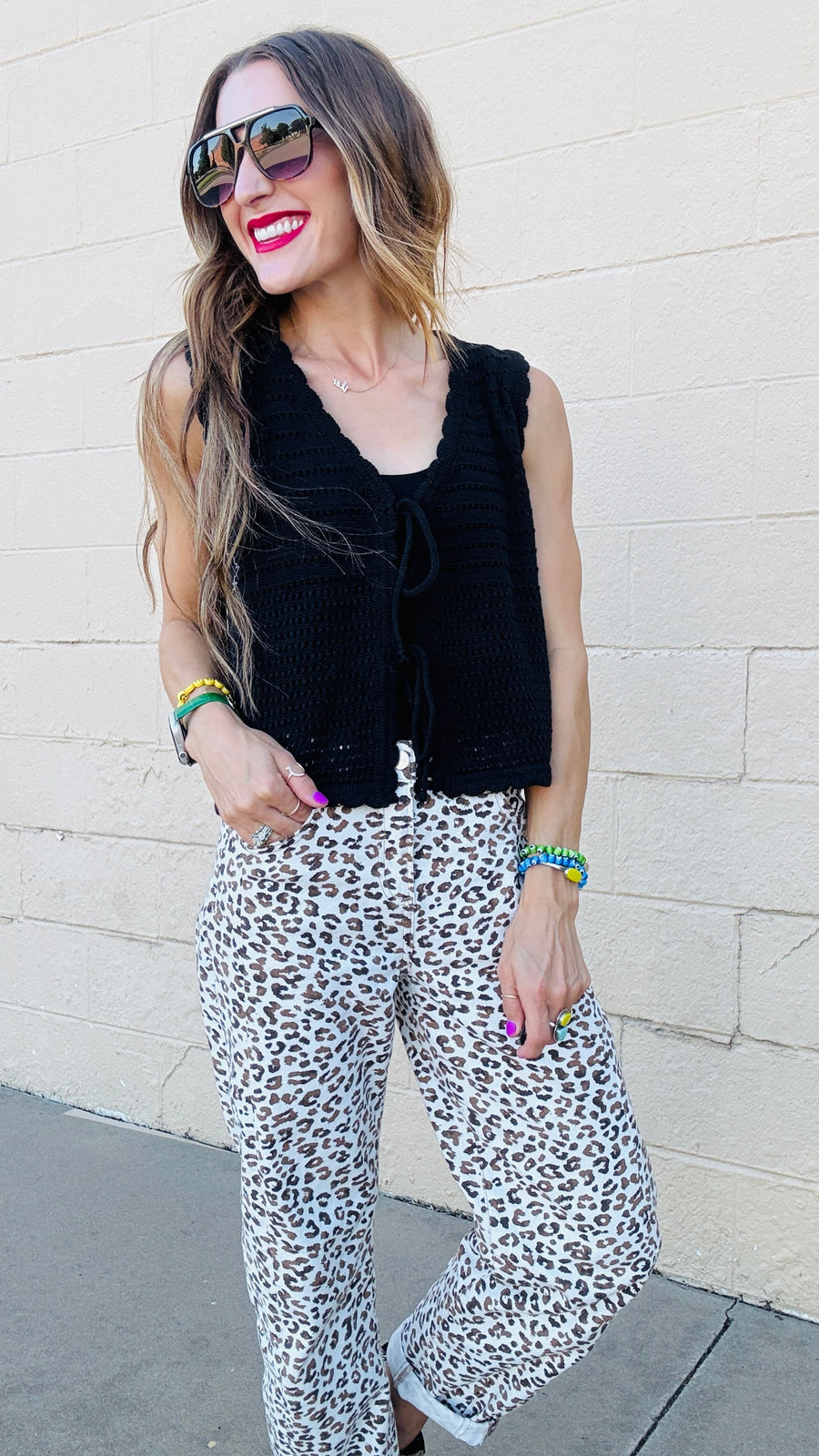 Shadow Petal Tie-Front Sweater