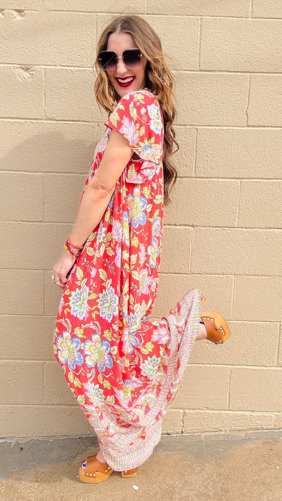 Blossom Breeze Flutter Sleeve Jumpsuit