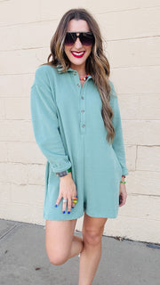 Pistachio Breeze Knit Romper