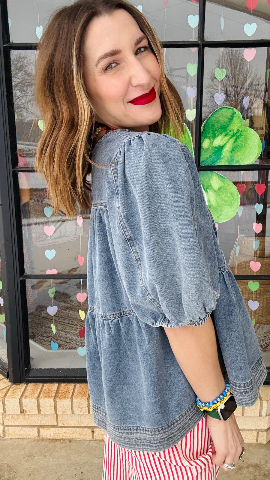 April Tiered Denim Top