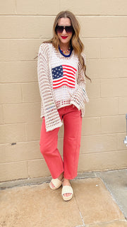 Stars & Stripes Crochet Hoodie