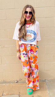 Tropical Bloom Wide-Leg Pants