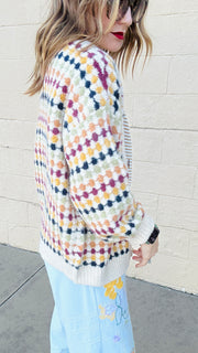 Mr. Rogers Multicolor Boyfriend Knit Cardigan