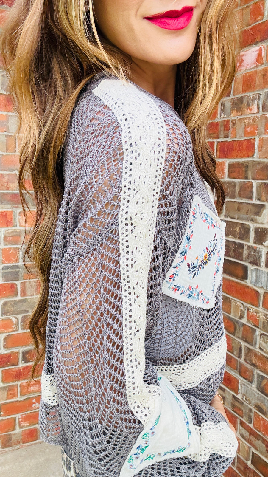 Meadowlight Crochet Sweater- Charcoal