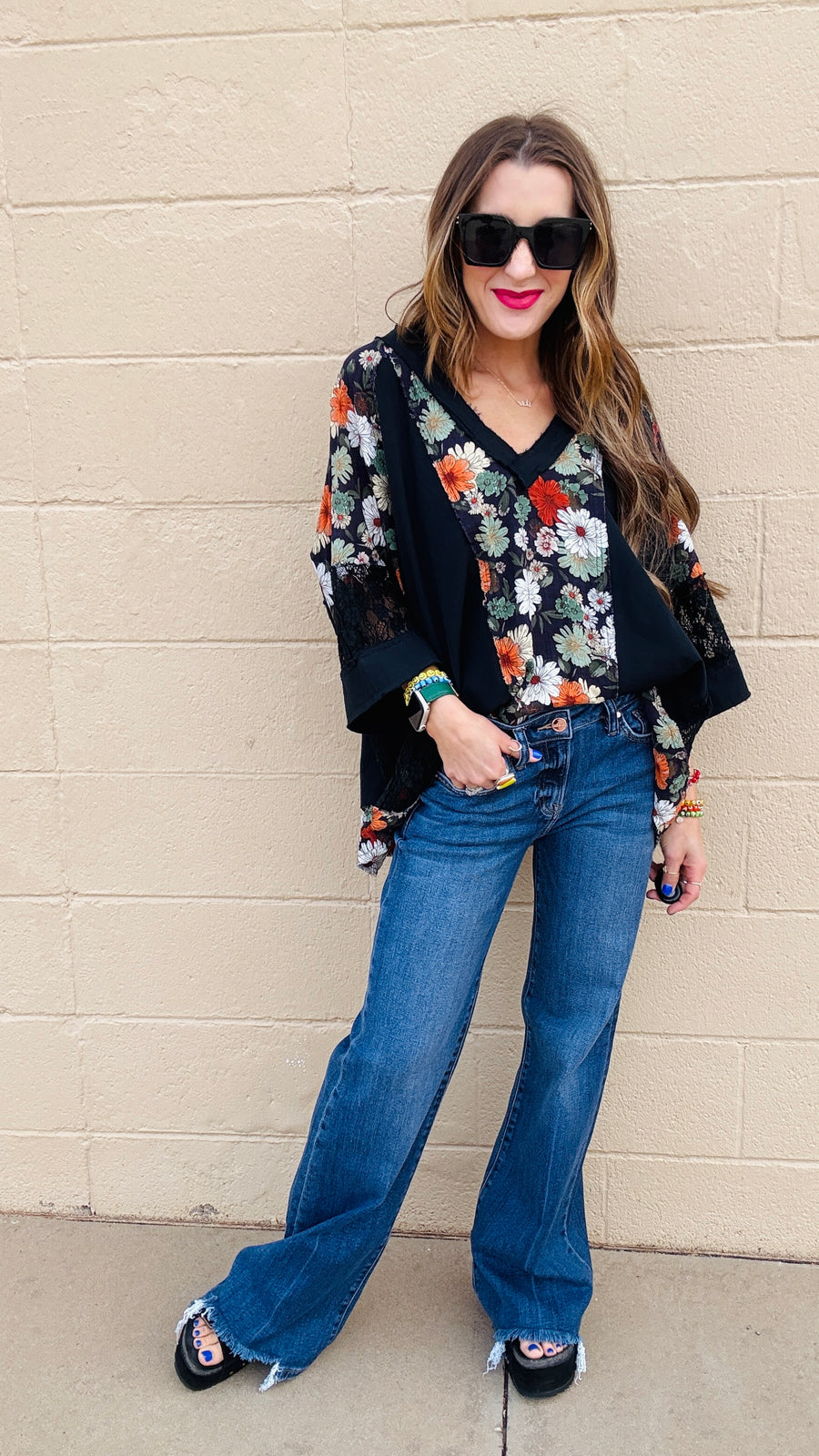 Noir Blossom Lace Top
