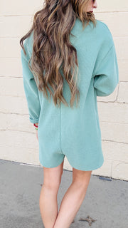 Pistachio Breeze Knit Romper