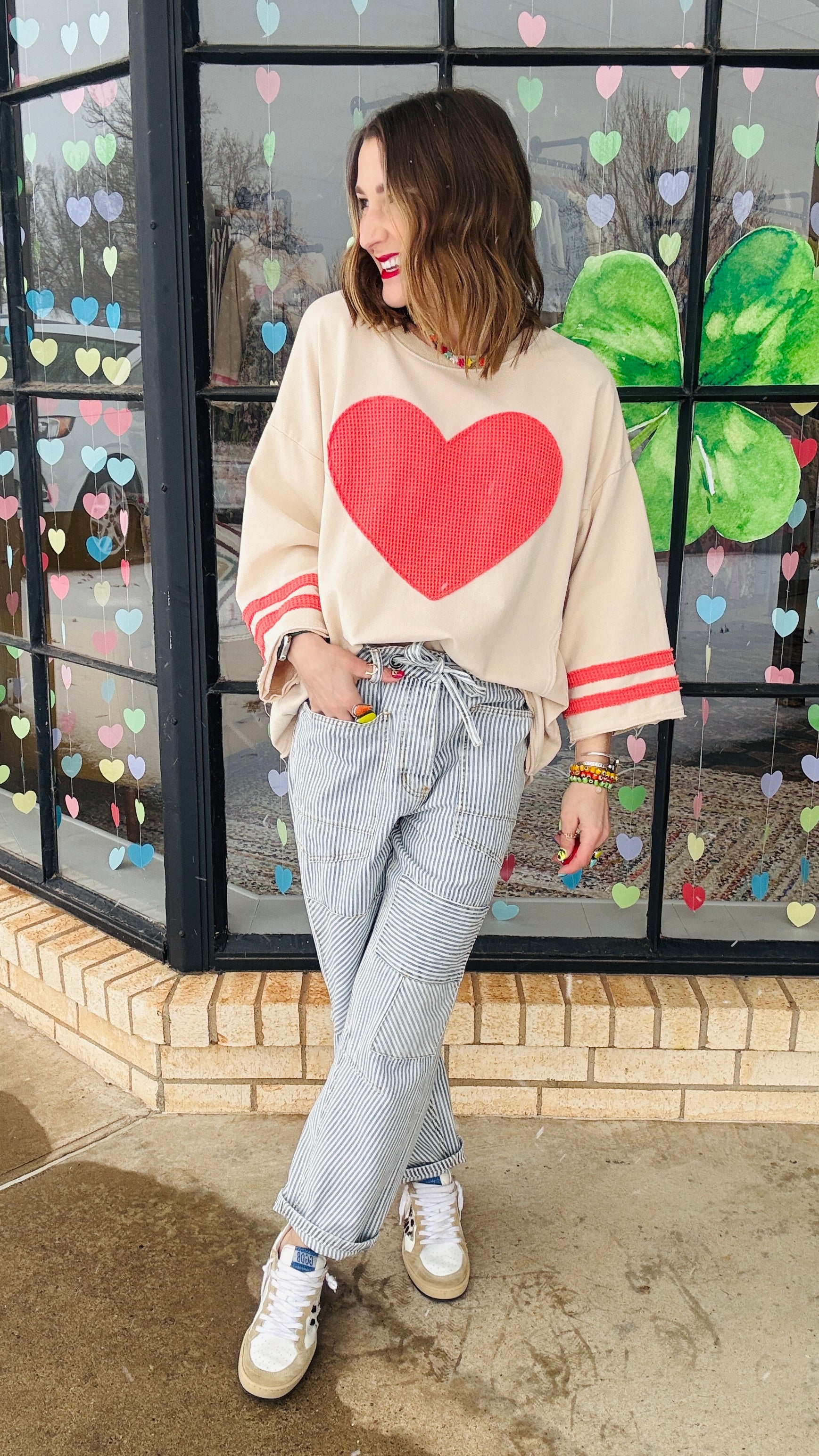 The Love Game Oversized Heart Top