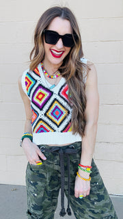 Colorburst Crochet Vest