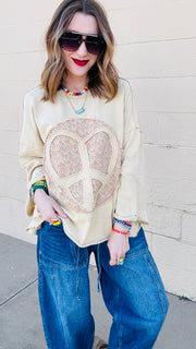 Boho Peace Patch Tee-Dijon