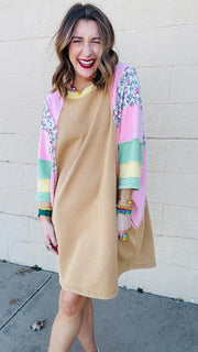 Color-Block & Bloom T-Shirt Dress